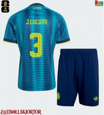 Colombia Jhon Lucumi #3 Borta Kläder Barn VM 2026 Kortärmad (+ Korta byxor)